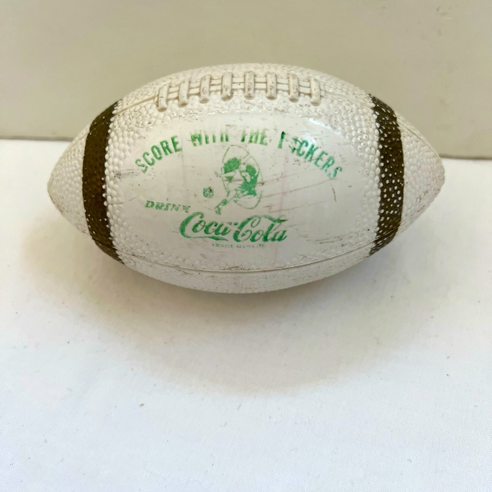 Green Bay Packers Coca-Cola Mini Football Promotional Hard Plastic Vintage 1960